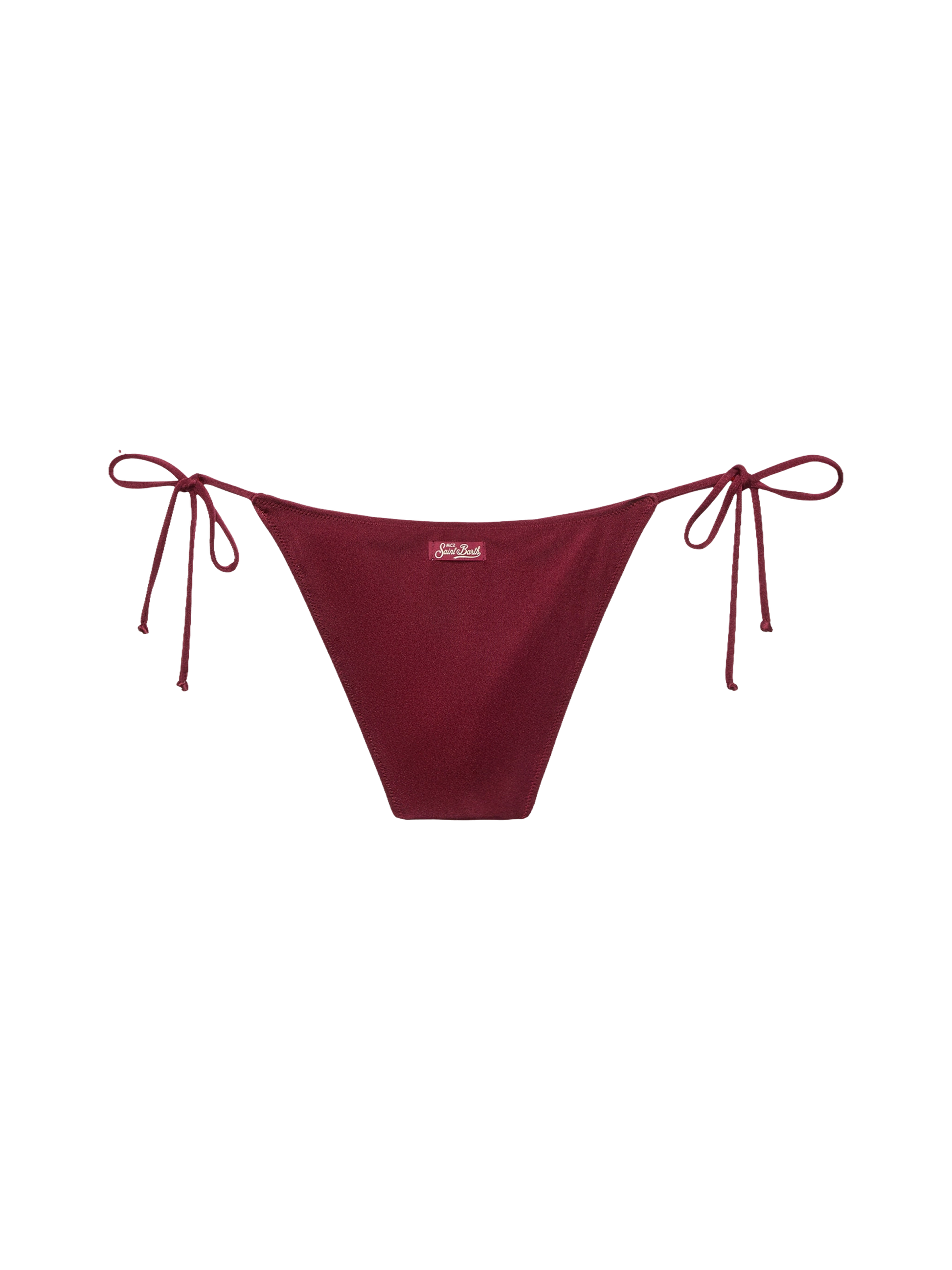 Virgo burgundy classic swim briefs with rhinestone embellishment - MC2 Saint Barth