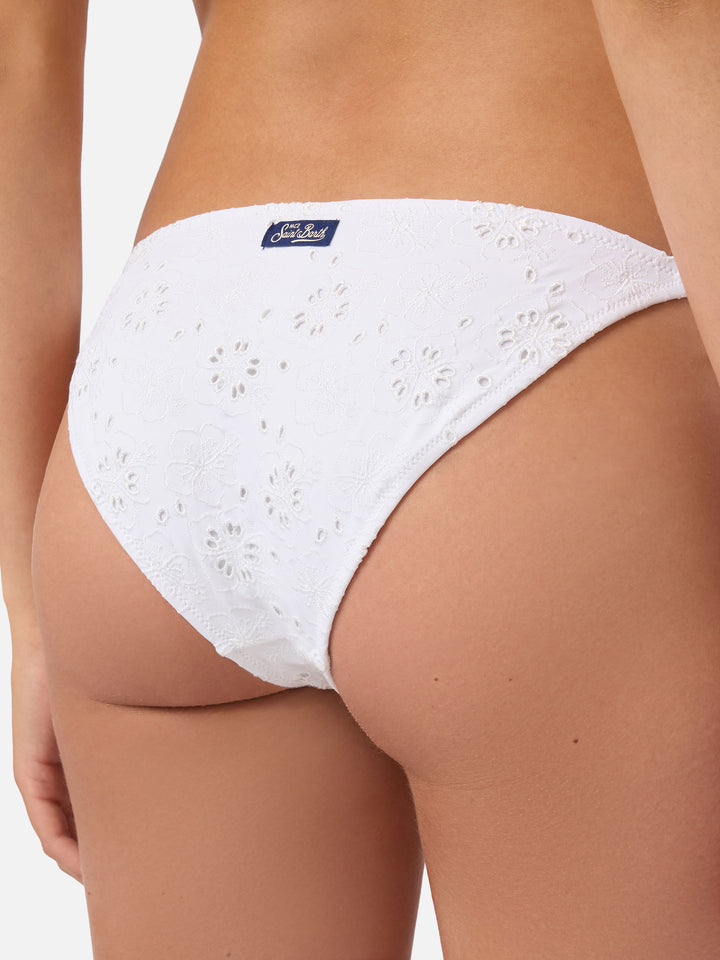 Virgo classic bikini bottoms in white sangallo fabric