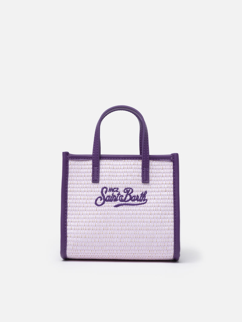 Lilac Mini Vivian Straw handbag