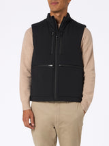 Gilet imbottito in tessuto elasticizzato nero da uomo Vonn