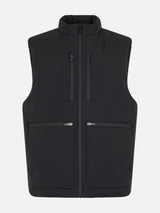 Gilet imbottito in tessuto elasticizzato nero da uomo Vonn