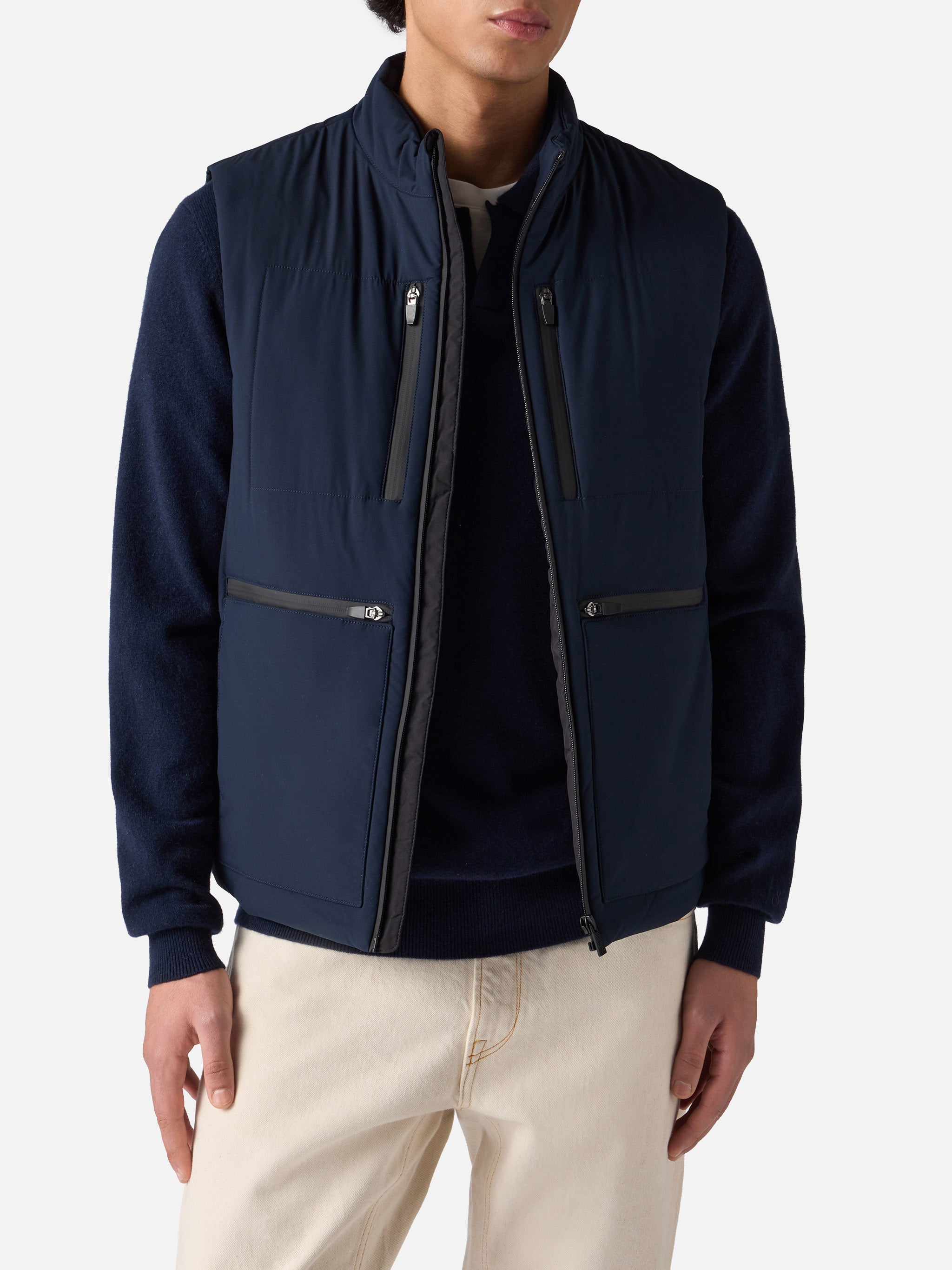 OAMC 23AW TETON VEST Navy M イタリア製　テトンベスト Vonn padded vest in technical fabric in navy blue solid color