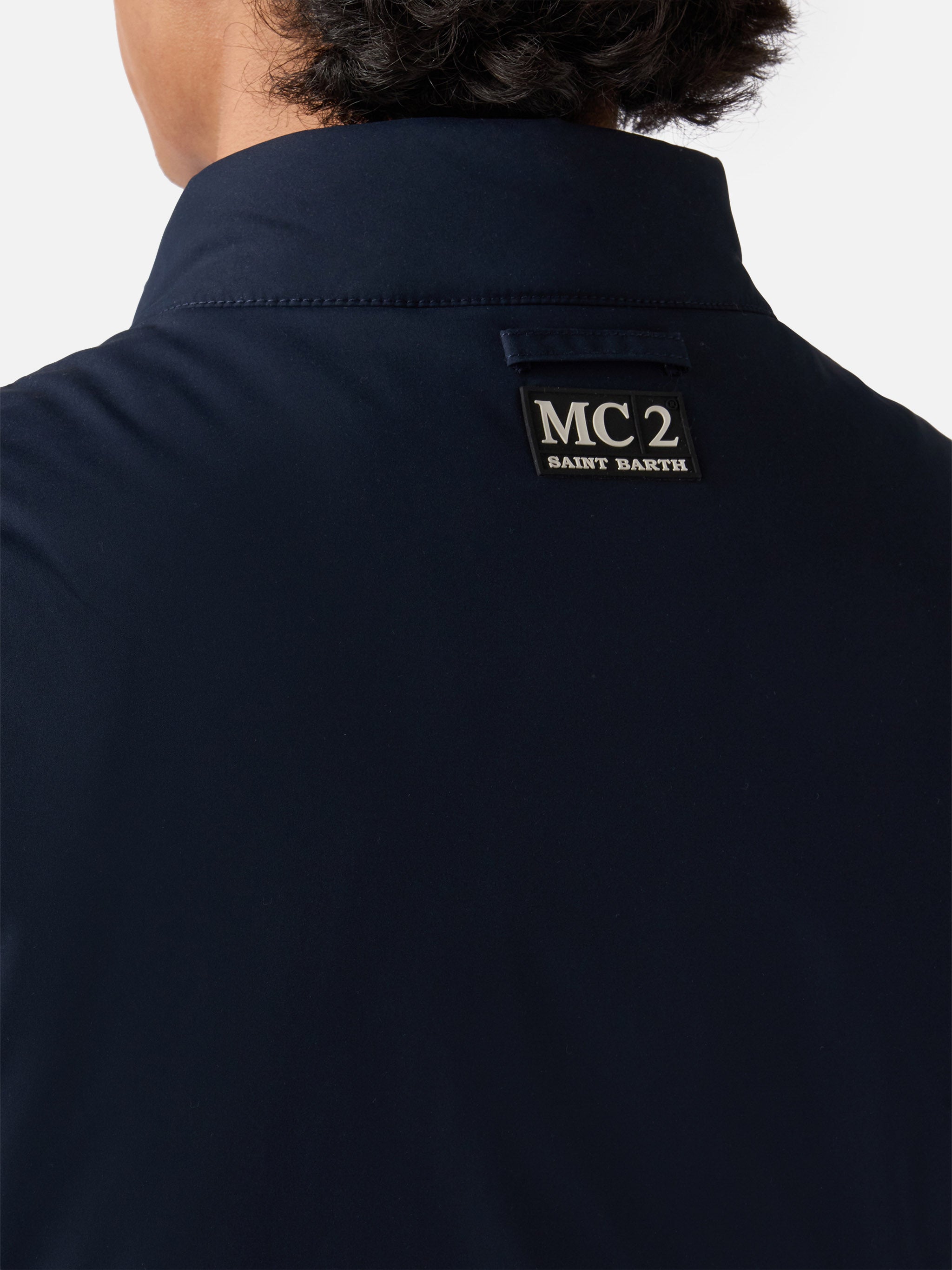 Vonn padded vest in technical fabric in navy blue solid color
