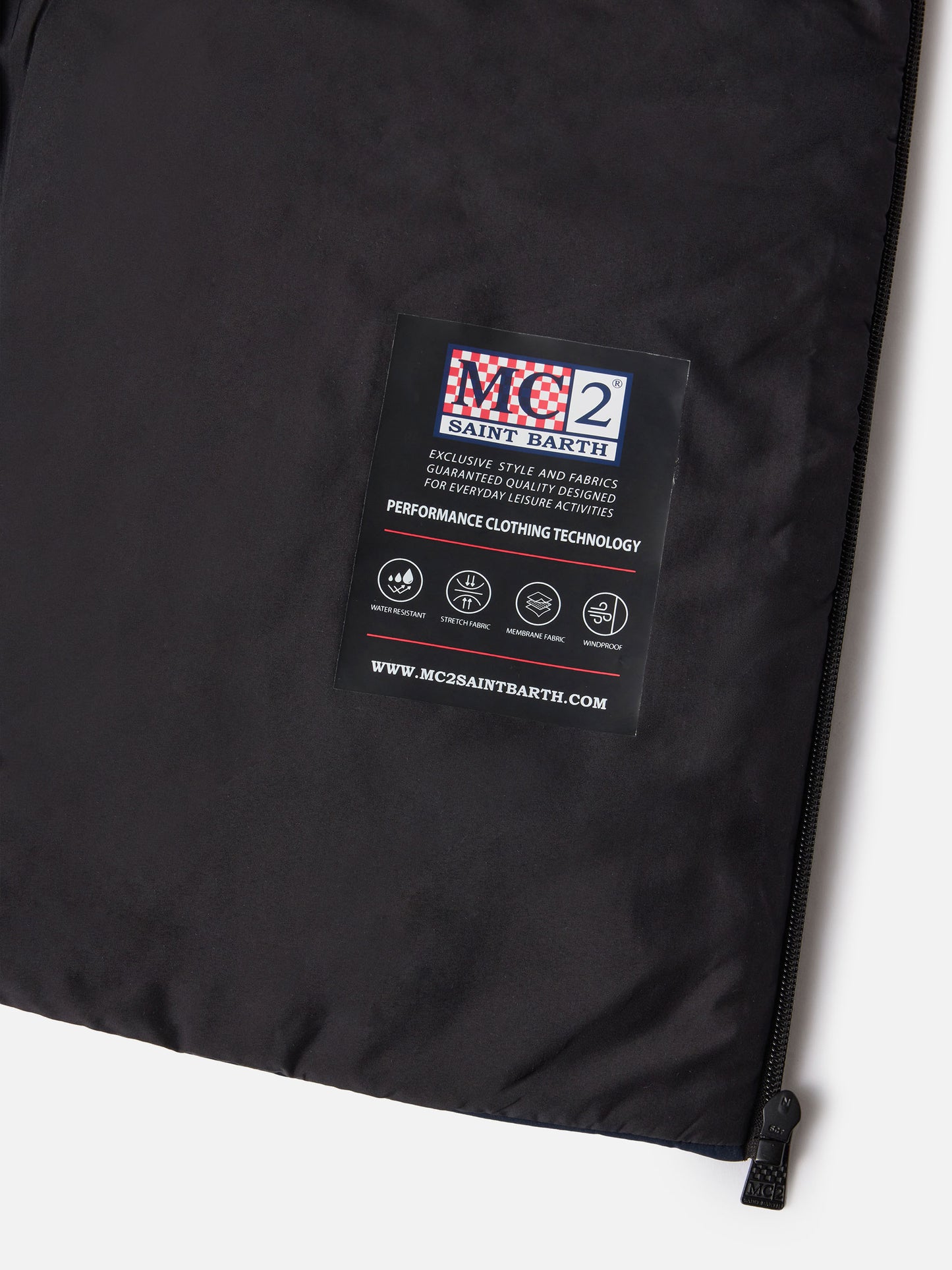 Man navy blue stretch fabric padded vest Vonn