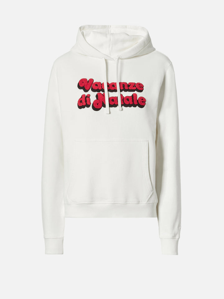 Felpa Virginia in cotone bianco con ricamo Vacanze di Natale | VACANZE DI NATALE SPECIAL EDITION