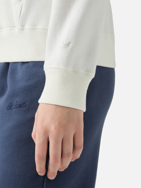 Virginia cotton hoodie in white with St. Moritz embroidery | ST. MORITZ SPECIAL EDITION