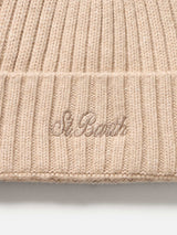 Cappello da uomo in cashmere Wengen a coste beige