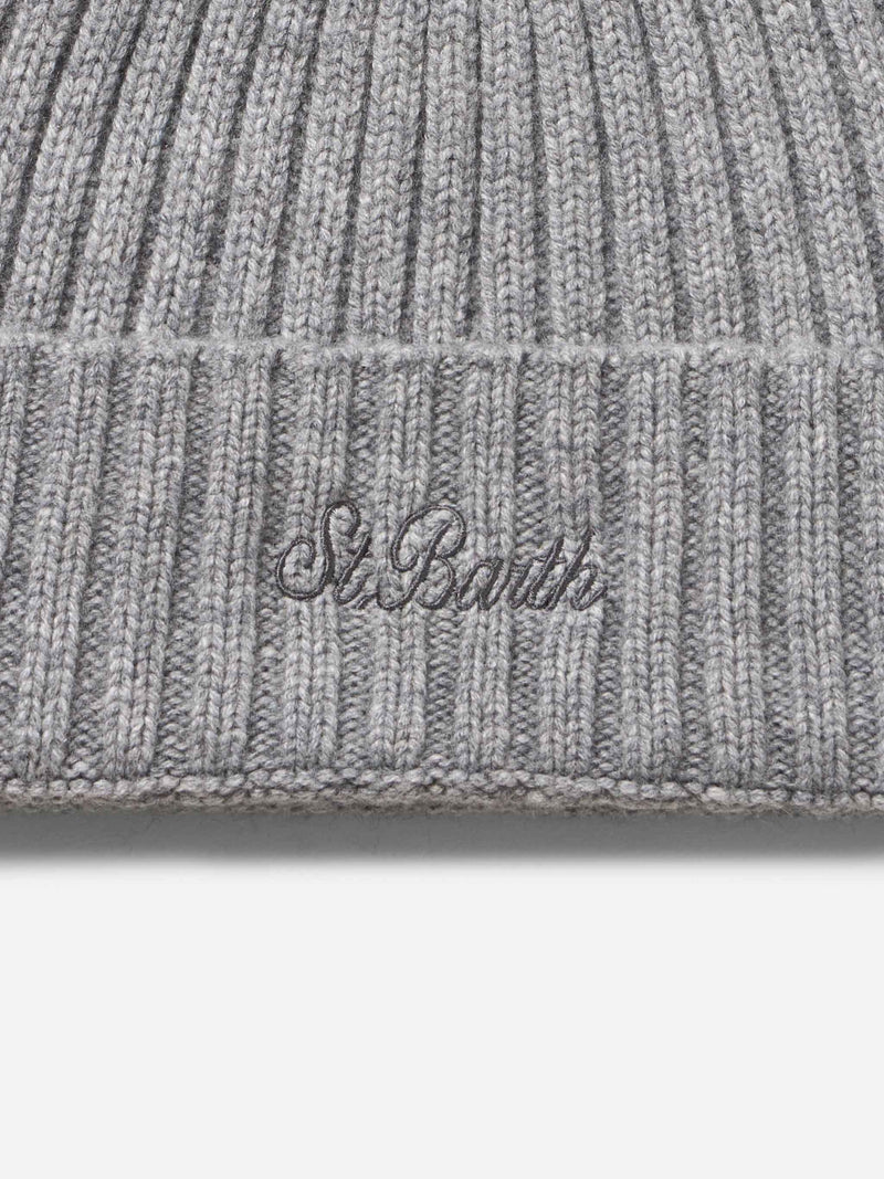 Man mélange grey pure cashmere hat Wengen