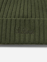 Cappello da uomo in cashmere a coste verde militare Wengen