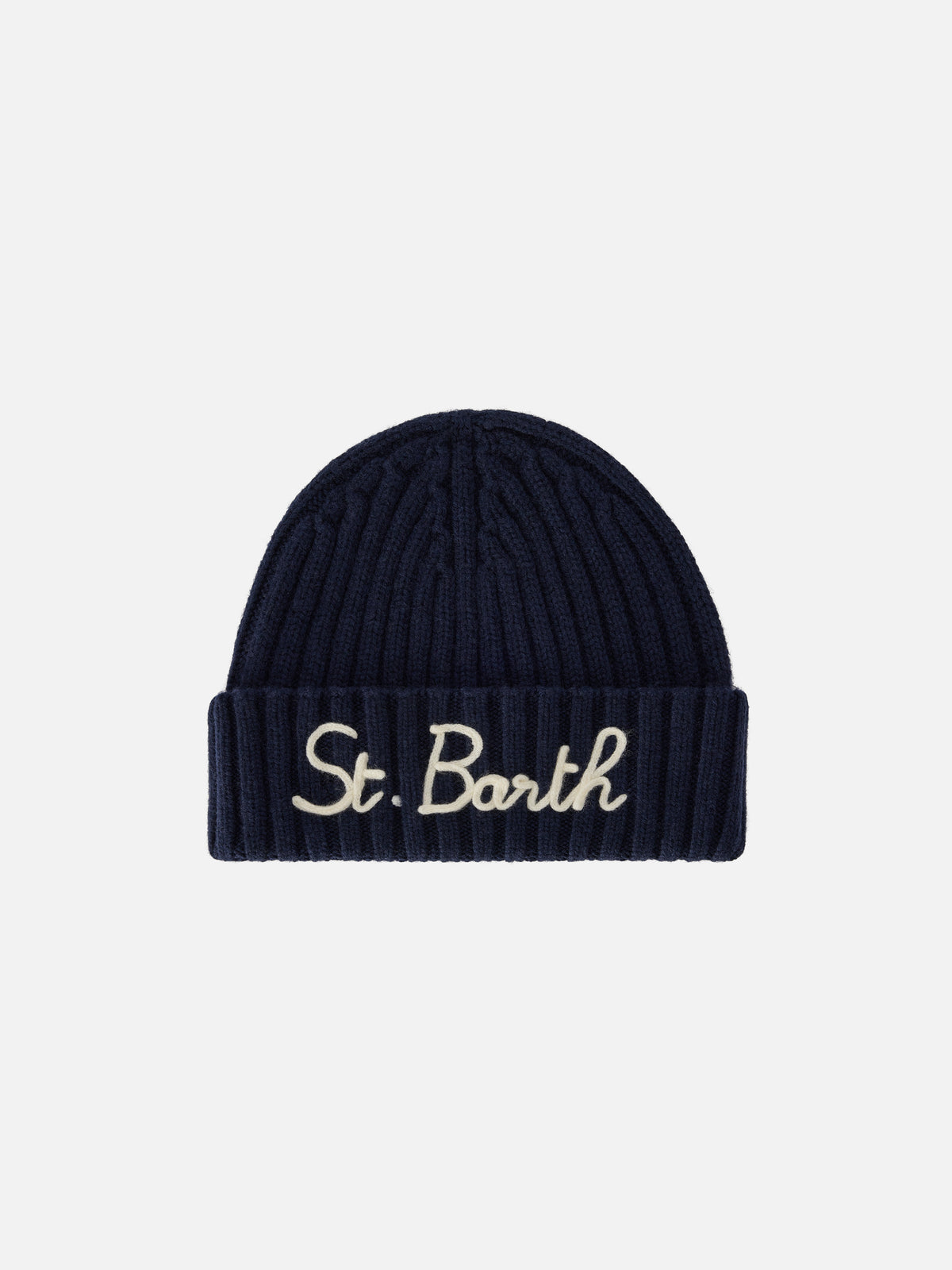 Navy blue Wengen beanie with St. Barth embroidery