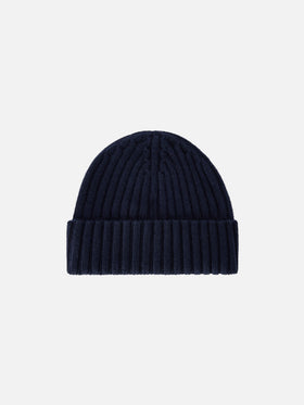 Navy blue Wengen beanie with St. Barth embroidery