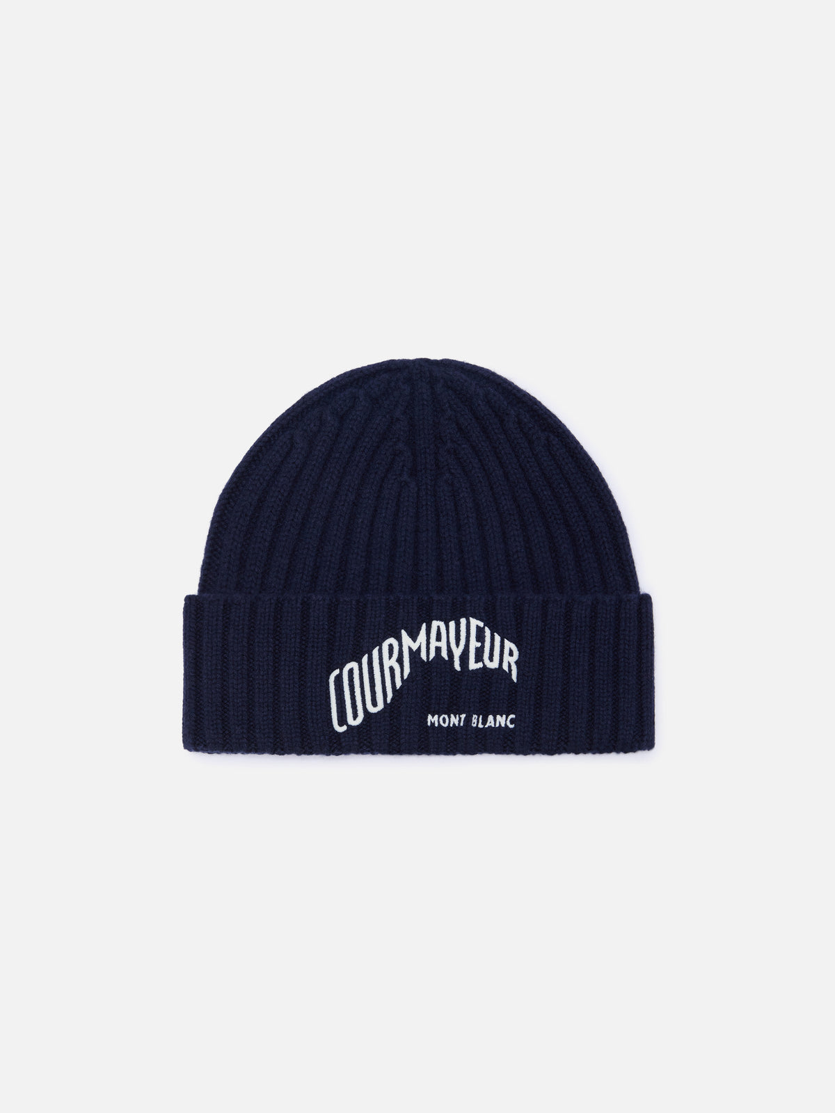 Marineblaue Wengen-Mütze blue mit Courmayeur-Stickerei | Special edition 