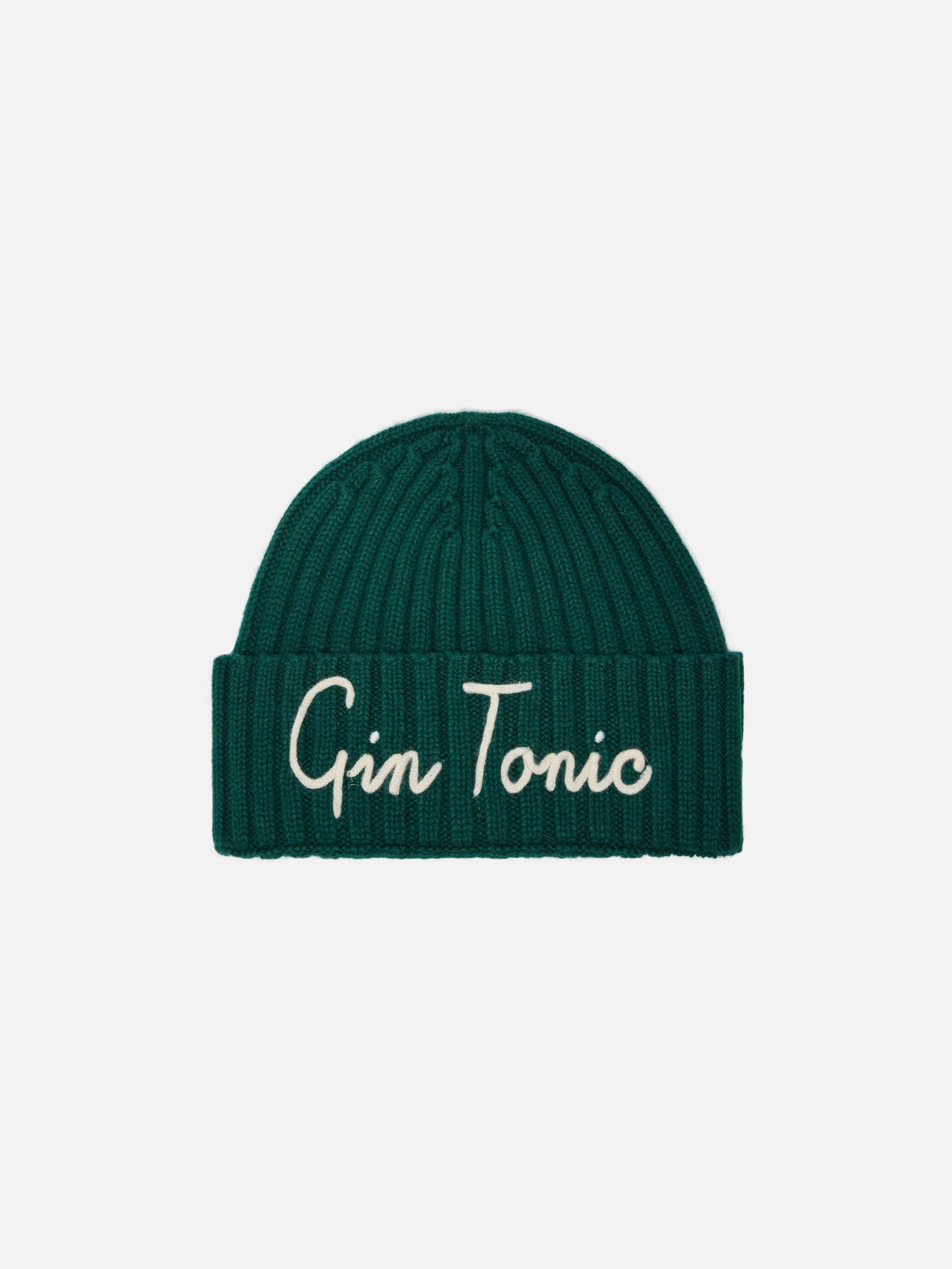Wengen beanie in CASHMERE BLEND in British green with Gin Tonic