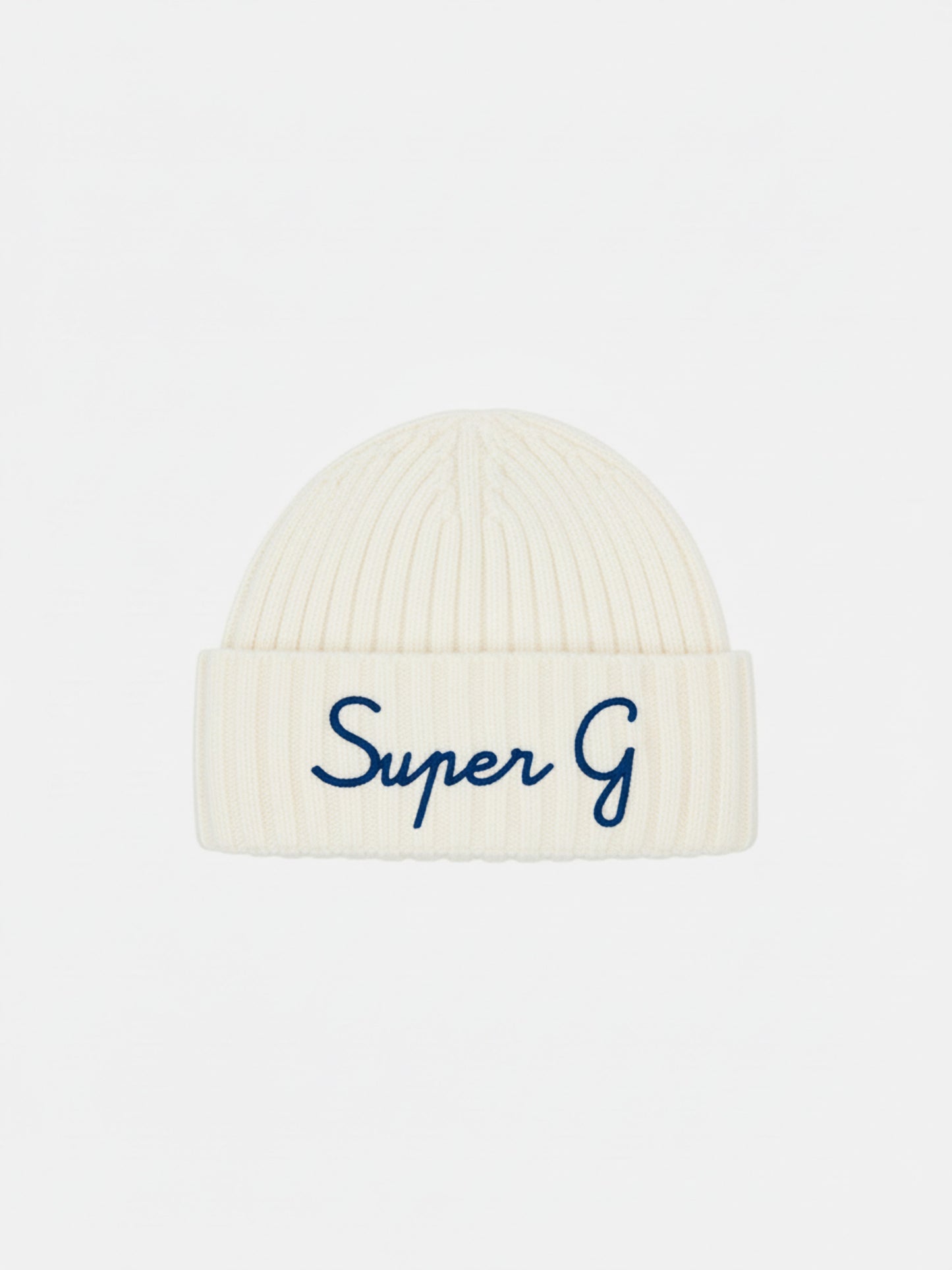 Beanie Wengen in misto cashmere bianco con ricamo Super G | SUPER G SPECIAL EDITION