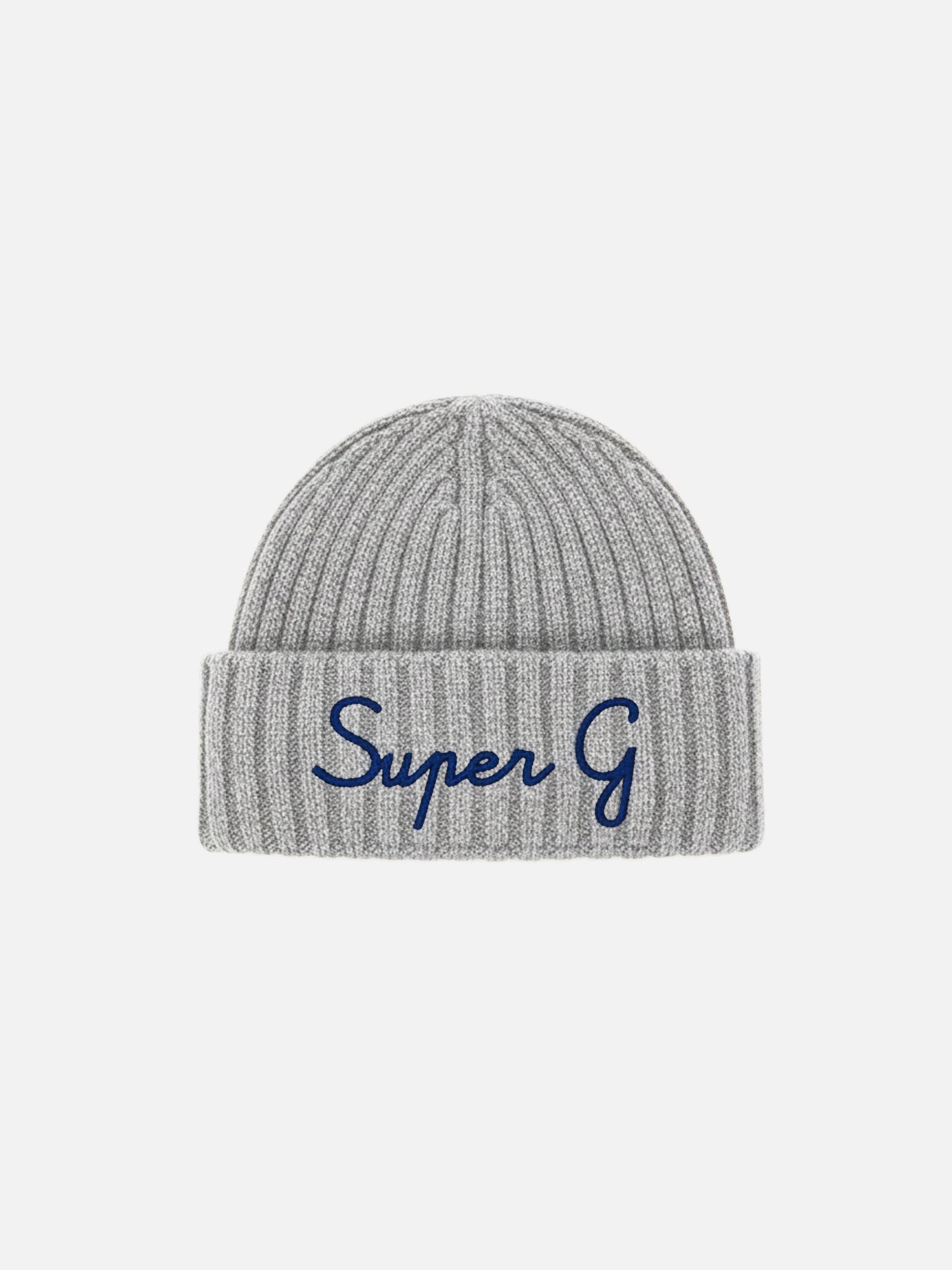 Beanie Wengen in misto cashmere grigio con ricamo Super G | SUPER G SPECIAL EDITION