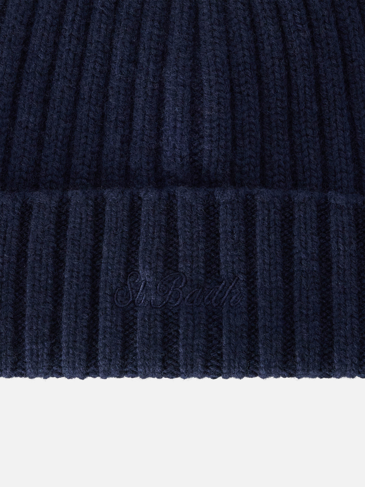 Navy blue Wengen beanie with St. Barth embroidery