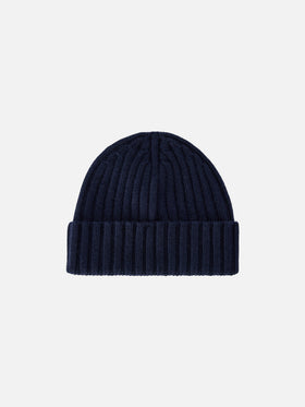 Navy blue Wengen beanie with St. Barth embroidery
