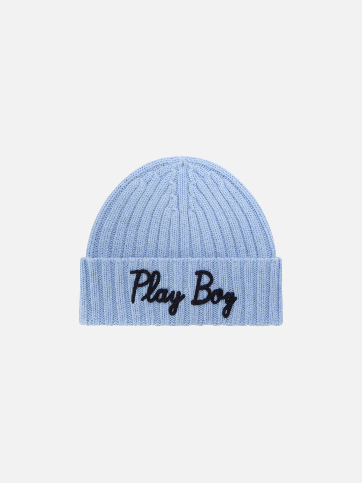 Light blue Wengen beanie with Play Boy embroidery