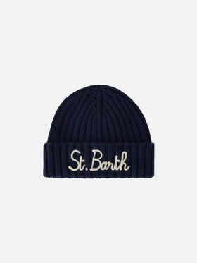 Gorro Wengen Navy blue con bordado St. Barth 