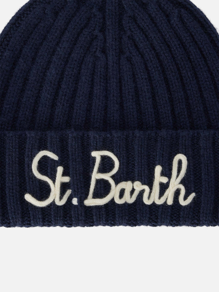 Gorro Wengen Navy blue con bordado St. Barth 