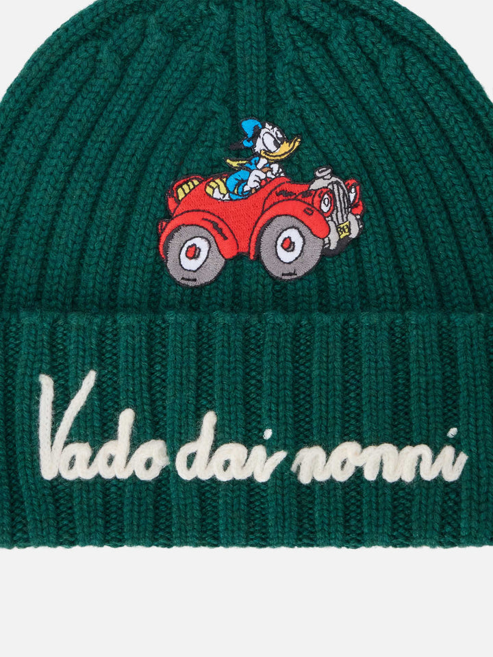 Green Wengen beanie with Vado Dai Nonni embroidery | Special edition