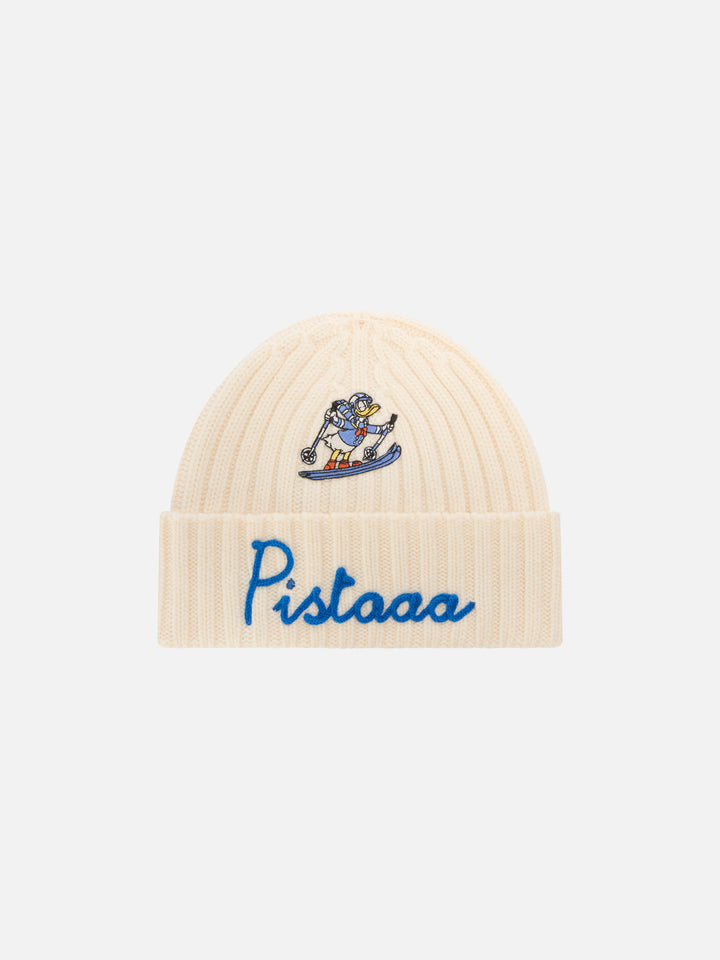 Light grey Wengen beanie with Pistaaa embroidery | Special edition