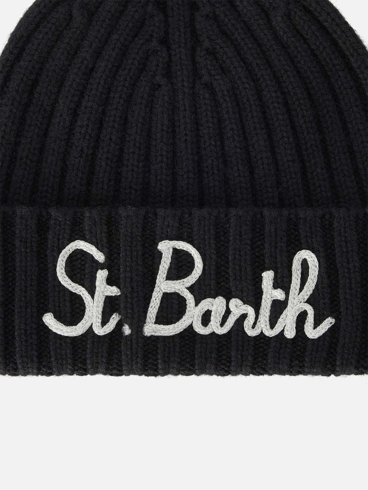 Bonnet Wengen noir avec logo brodé 