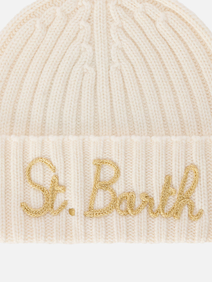 Off white Wengen beanie with logo embroidery