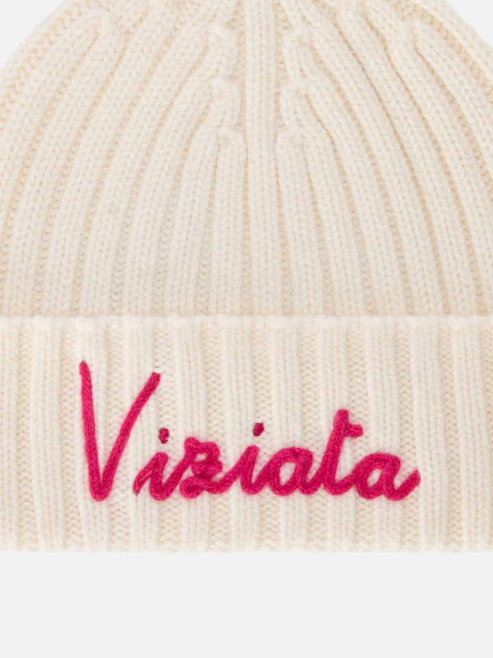 Off white Wengen beanie with Viziata embroidery