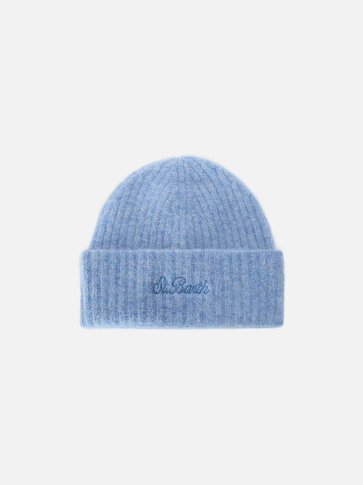 Cappello Wengen in alpaca stretch azzurro