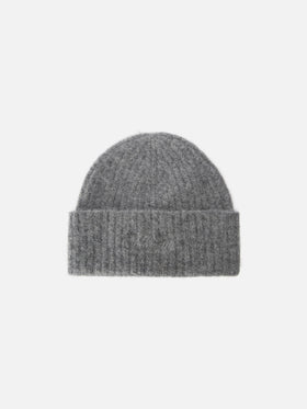 Grey mélange stretch alpaca hat Wengen