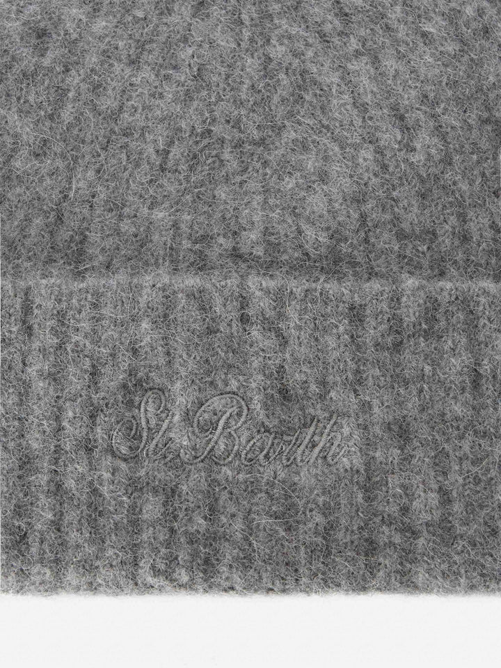 Grey mélange stretch alpaca hat Wengen