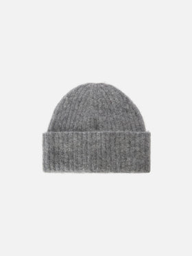 Grey mélange stretch alpaca hat Wengen