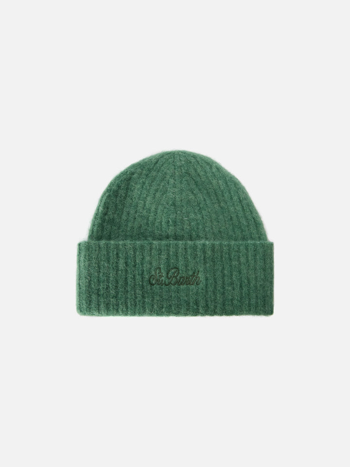 Cappello Wengen in alpaca stretch verde salvia