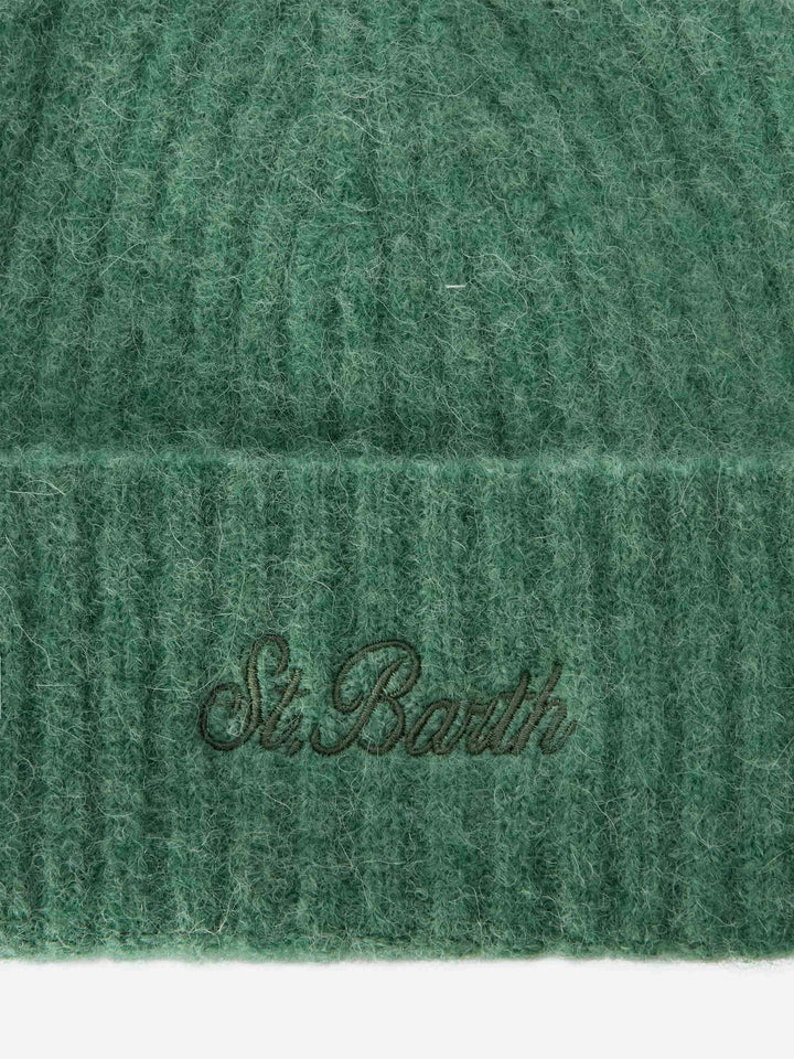Cappello Wengen in alpaca stretch verde salvia