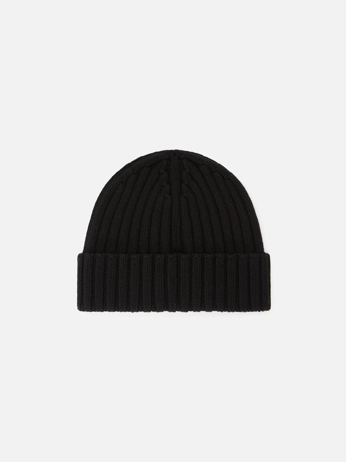 Schwarze Wengen Beanie aus Wolle mit gesticktem Logo 