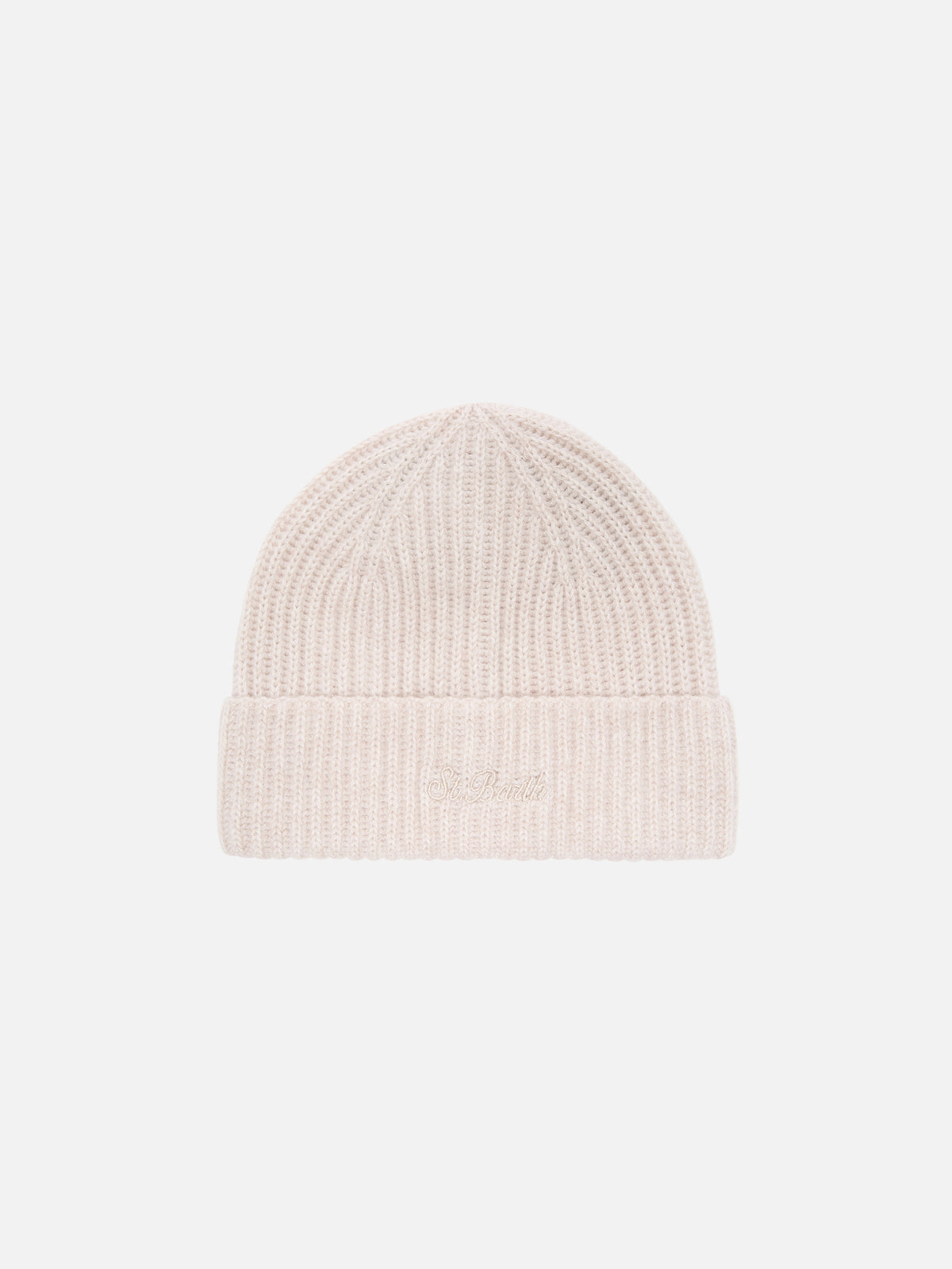 Beige Wengen Kaschmir-Mütze 