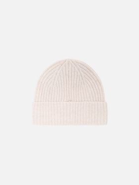 Beige Wengen Kaschmir-Mütze 