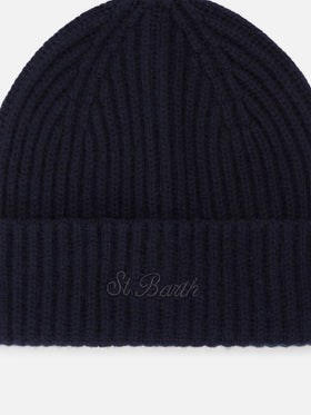 Berretto Wengen blu navy in cashmere