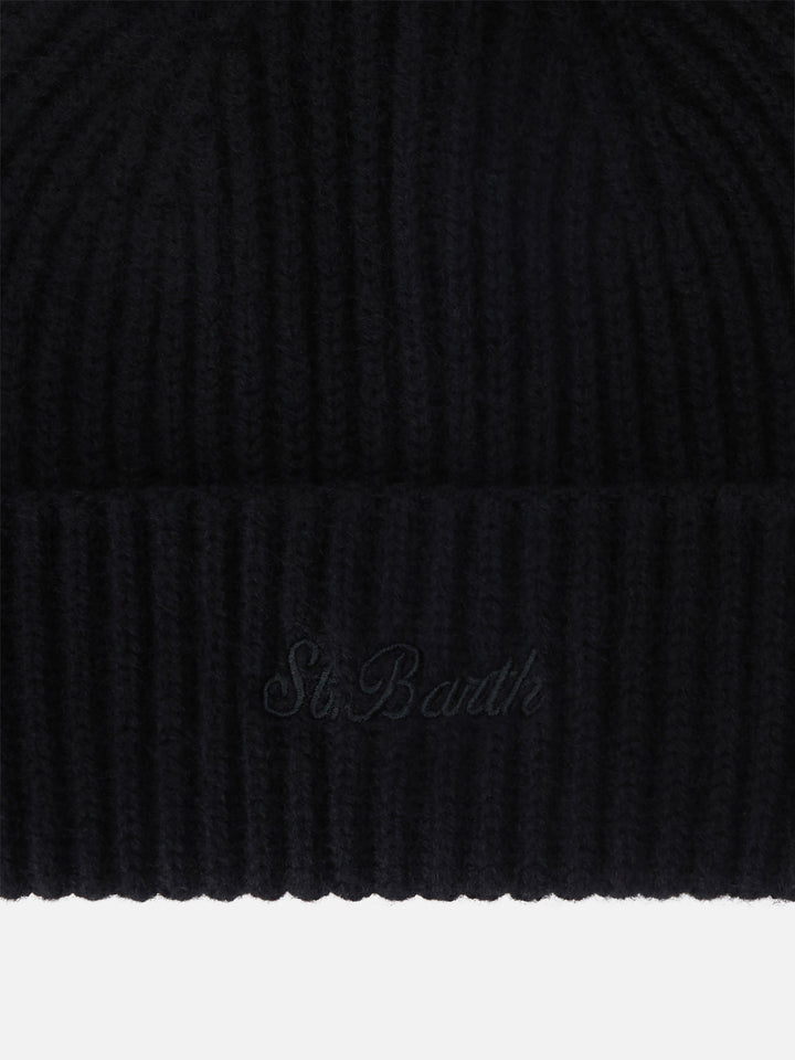 Gorro beanie Wengen de cachemir negro 
