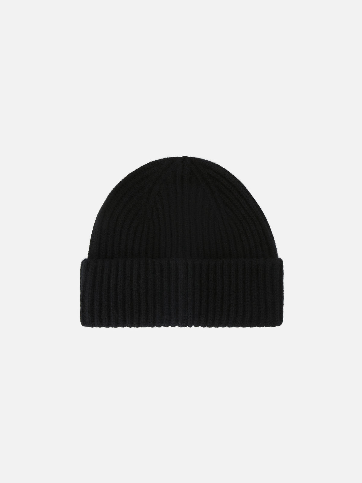 Bonnet en cachemire Wengen noir avec broderie St. Moritz | Special edition 