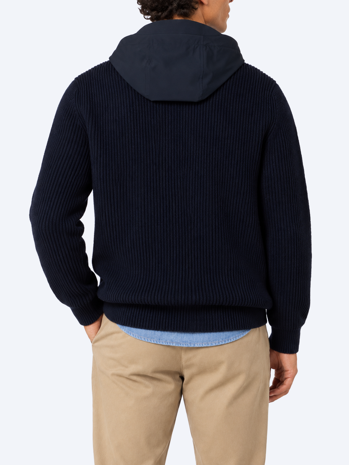 Navy blue Wiberg hooded full zip sweater