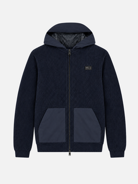 Navy blue Wiberg hooded full zip sweater
