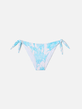 Yali classic bikini bottoms with light blue toile de jouy print