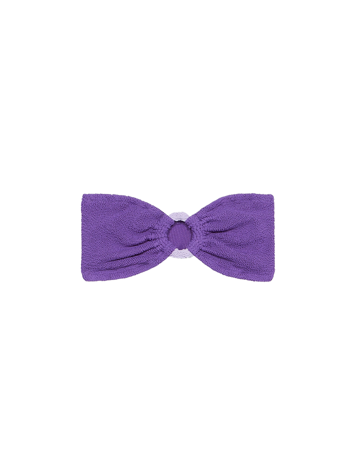 Lilafarbener Crinkle-Bandeau-Top-Badeanzug für Damen Yulia