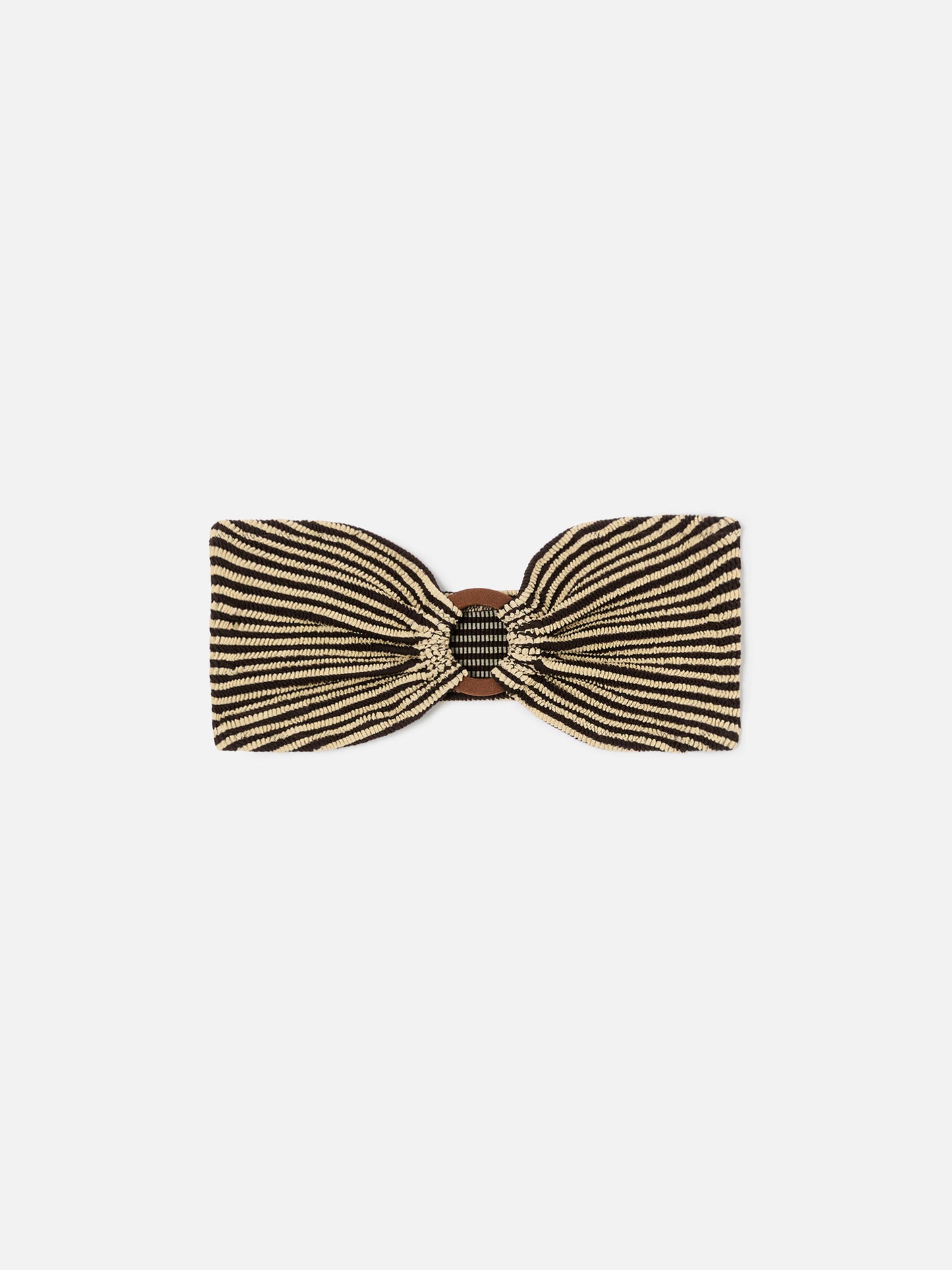 Top bikini Yulia a fascia in tessuto crinkle a righe