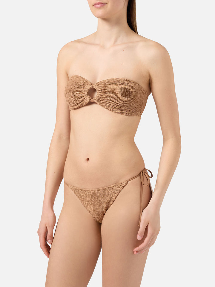 Yulia Norah dark orange crinkle bikini