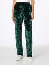 Woman green chenille jogger pants Yvonne