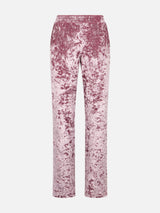 Woman pink chenille jogger pants Yvonne