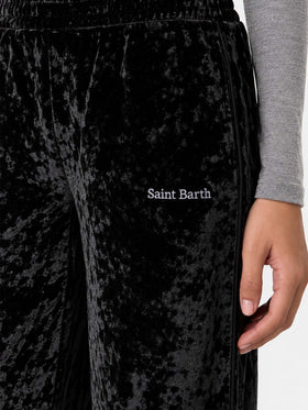 Pantalon de jogging Yvonne en chenille noire 